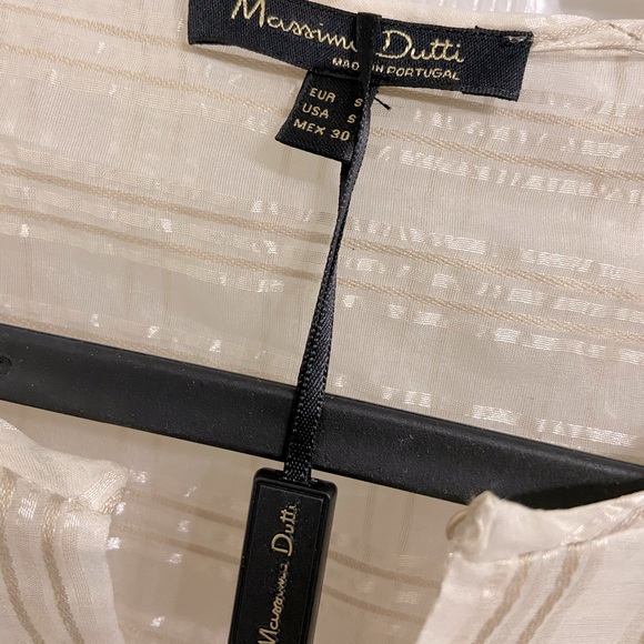 MassimoDutti STRIPED SILK BLOUSE WITH CAPELET - Picture 4 of 11